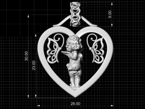 happy valentine with cupid pendant 3D-printmodel