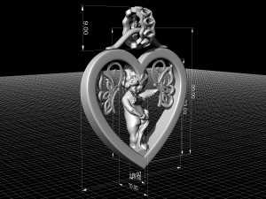 happy valentine with cupid pendant 3D-printmodel
