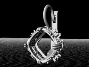 cushion gem earrings 3D Print Model