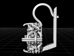 cushion gem earrings 3D Print Model