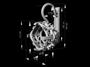 cushion gem earrings 3D Print Model
