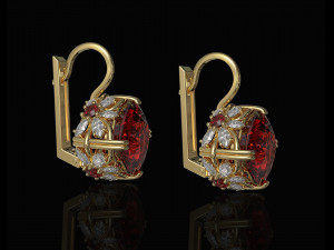 cushion gem earrings 3D Print Model