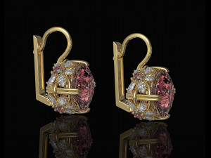 cushion gem earrings 3D Print Model