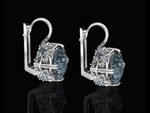 cushion gem earrings 3D Print Model