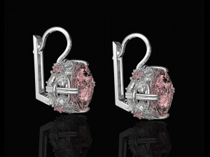 cushion gem earrings 3D Print Model