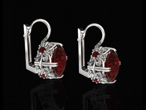 cushion gem earrings 3D Print Model