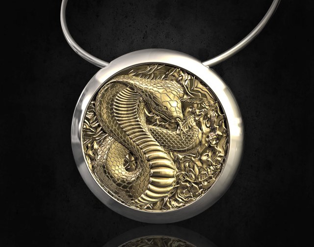 cobra pendant 3D Print Model .c4d .max .obj .3ds .fbx .stl .blend