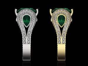 sides of pear gems ring 3D Print Model