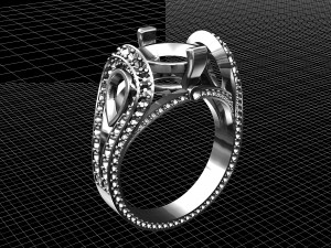 sides of pear gems ring 3D Print Model