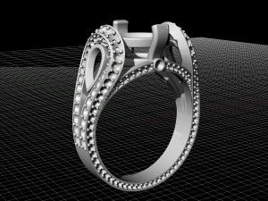 sides of pear gems ring 3D Print Model