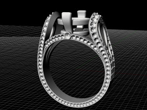 sides of pear gems ring 3D Print Model
