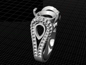 sides of pear gems ring 3D Print Model