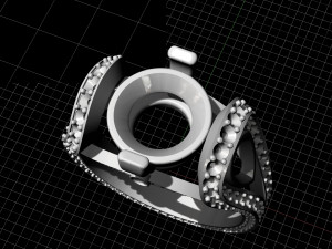 sides of pear gems ring 3D Print Model