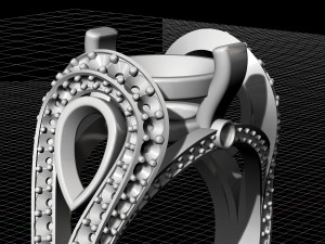 sides of pear gems ring 3D Print Model