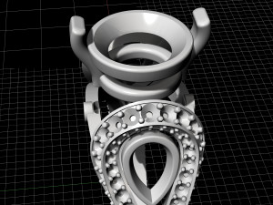 sides of pear gems ring 3D Print Model