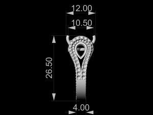 sides of pear gems ring 3D Print Model