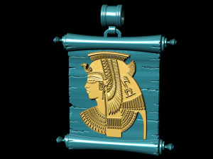 cleopatra with parchment-pendant 3D प्रिंट मॉडल