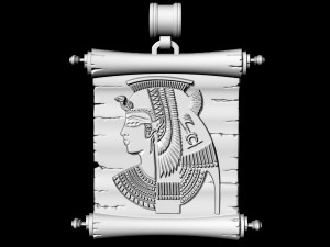 cleopatra with parchment-pendant 3D प्रिंट मॉडल