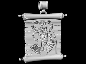 cleopatra with parchment-pendant 3D प्रिंट मॉडल