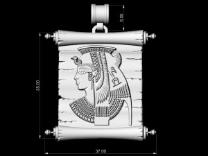 cleopatra with parchment-pendant 3D प्रिंट मॉडल