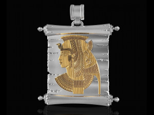 cleopatra with parchment-pendant 3D प्रिंट मॉडल