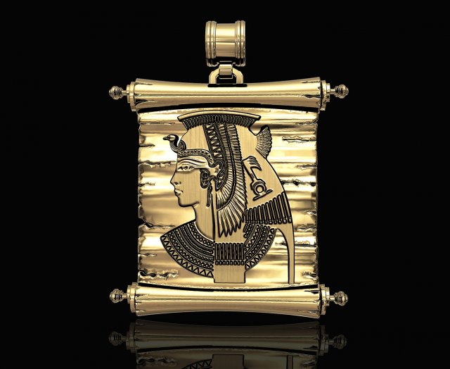 cleopatra with parchment-pendant 3D प्रिंट मॉडल .c4d .max .obj .3ds .fbx .stl .blend 