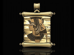 cleopatra with parchment-pendant 3D प्रिंट मॉडल