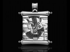 cleopatra with parchment-pendant 3D प्रिंट मॉडल