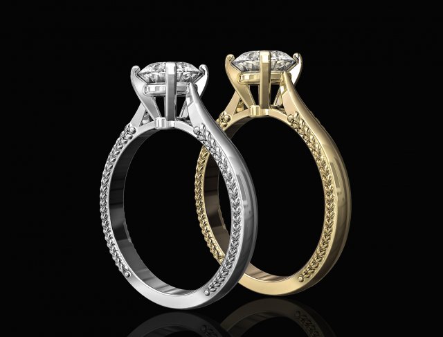 solitaire ring with filigree Modelo de impresión 3D .c4d .max .obj .3ds .fbx .stl .blend 