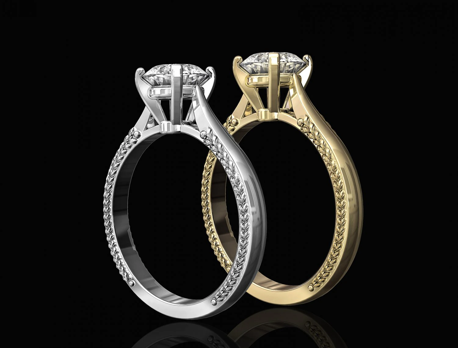 solitaire ring with filigree 3D Print Model .c4d .max .obj .3ds .fbx .stl .blend 