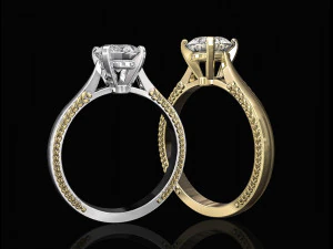 solitaire ring with filigree 3D Print Model