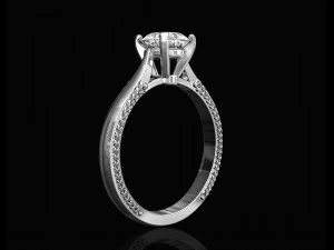 solitaire ring with filigree 3D Print Model
