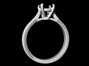 solitaire ring with filigree 3D Print Model