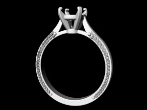 solitaire ring with filigree 3D Print Model