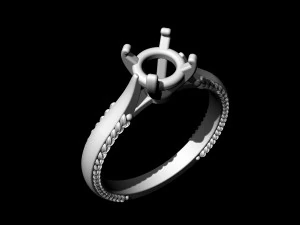 solitaire ring with filigree 3D Print Model