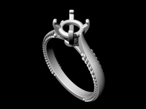 solitaire ring with filigree 3D Print Model