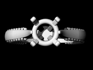 solitaire ring with filigree 3D Print Model