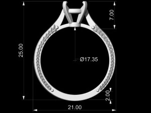 solitaire ring with filigree 3D Print Model