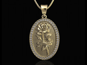 rose with love-pendant 3D 打印模型
