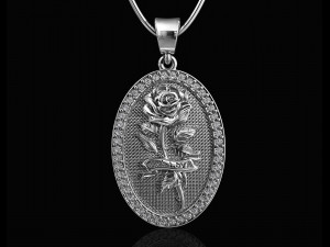 rose with love-pendant 3Dプリントモデル