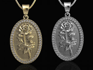 rose with love-pendant 3Dプリントモデル