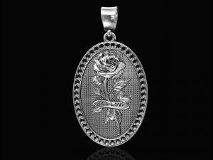 rose with love-pendant 3Dプリントモデル