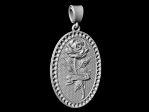 rose with love-pendant 3Dプリントモデル