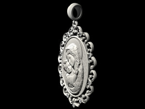mary with jesus child pendant 3D Baskı Modeli