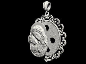 mary with jesus child pendant 3D Baskı Modeli