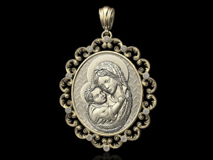 mary with jesus child pendant 3D Baskı Modeli