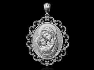 mary with jesus child pendant 3D Baskı Modeli