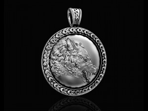 wolf pendant 3D प्रिंट मॉडल