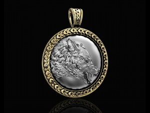 wolf pendant 3D Принт Модель
