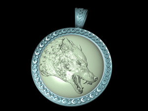wolf pendant 3D प्रिंट मॉडल